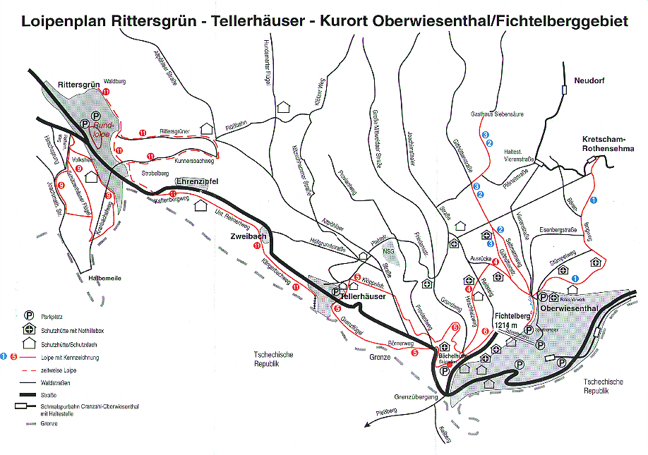 Loipenplan um Oberwiesenthal
